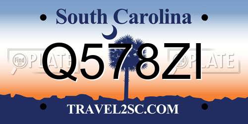 Q578ZI South Carolina License Plate
