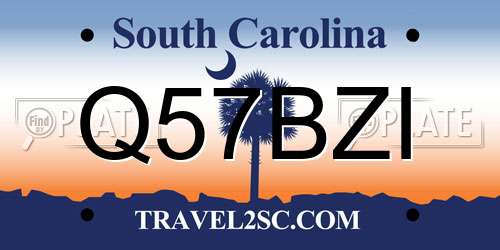 Q57BZI South Carolina License Plate