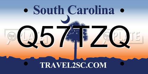 Q57TZQ South Carolina License Plate