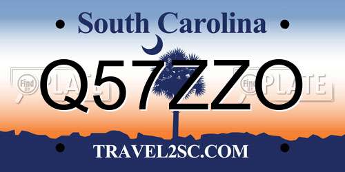 Q57ZZO South Carolina License Plate