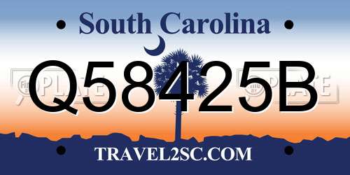 Q58425B South Carolina License Plate