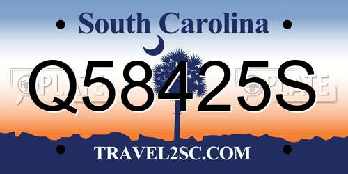 Q58425S South Carolina License Plate