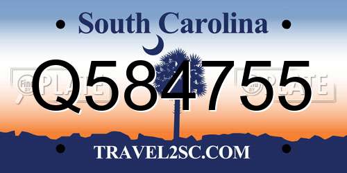 Q584755 South Carolina License Plate