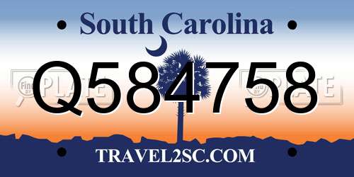 Q584758 South Carolina License Plate