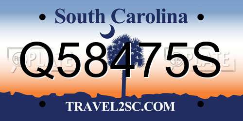 Q58475S South Carolina License Plate