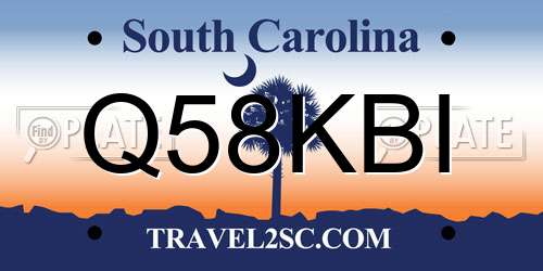 Q58KBI South Carolina License Plate