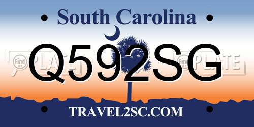 Q592SG South Carolina License Plate