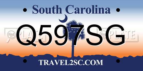 Q597SG South Carolina License Plate