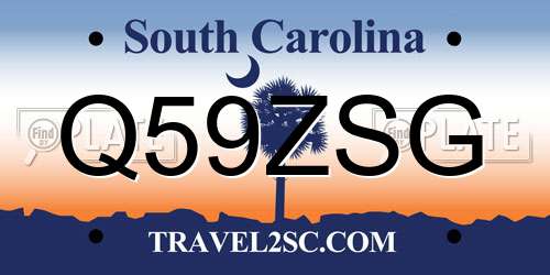 Q59ZSG South Carolina License Plate