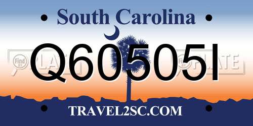 Q60505I South Carolina License Plate