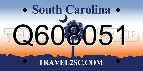 Q608051 South Carolina License Plate
