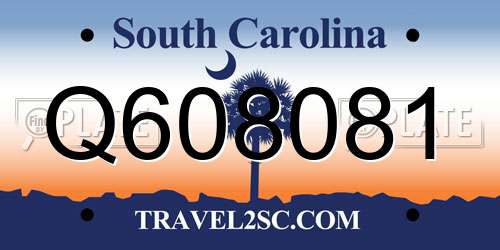 Q608081 South Carolina License Plate