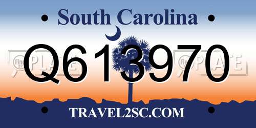 Q613970 South Carolina License Plate
