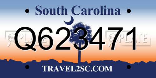 Q623471 South Carolina License Plate
