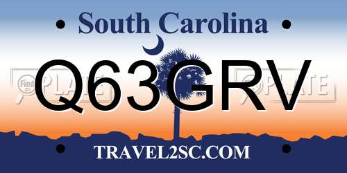Q63GRV South Carolina License Plate