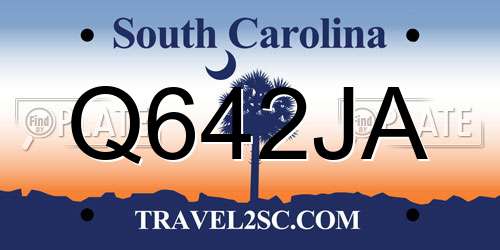 Q642JA South Carolina License Plate