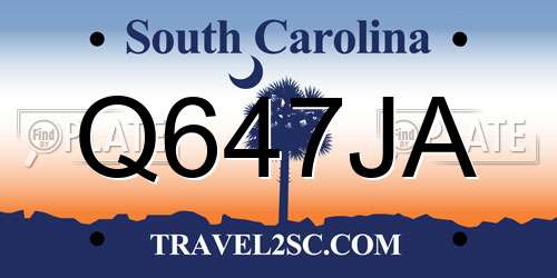 Q647JA South Carolina License Plate
