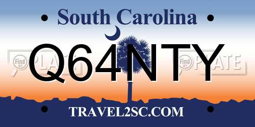 Q64NTY South Carolina License Plate