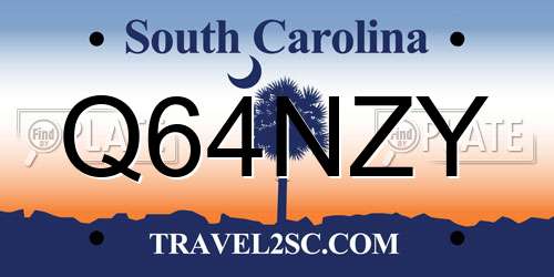 Q64NZY South Carolina License Plate