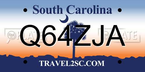 Q64ZJA South Carolina License Plate
