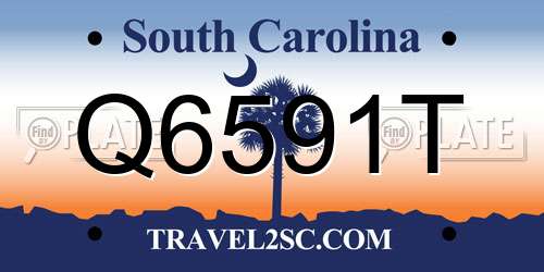 Q6591T South Carolina License Plate