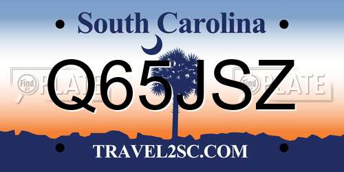 Q65JSZ South Carolina License Plate