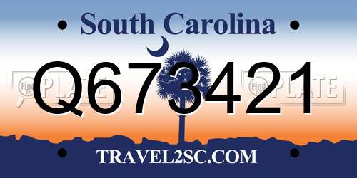 Q673421 South Carolina License Plate