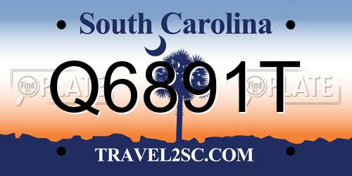 Q6891T South Carolina License Plate