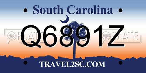 Q6891Z South Carolina License Plate