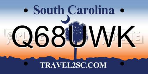 Q68UWK South Carolina License Plate