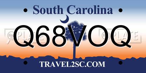 Q68VOQ South Carolina License Plate