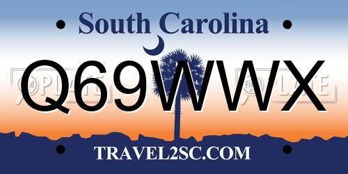 Q69WWX South Carolina License Plate