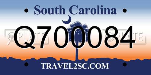 Q700084 South Carolina License Plate