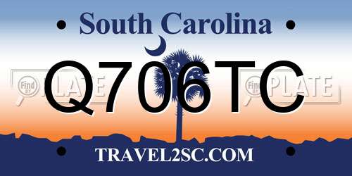 Q706TC South Carolina License Plate