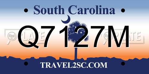 Q7127M South Carolina License Plate