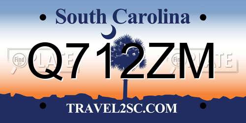 Q712ZM South Carolina License Plate