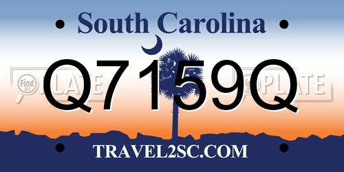 Q7159Q South Carolina License Plate