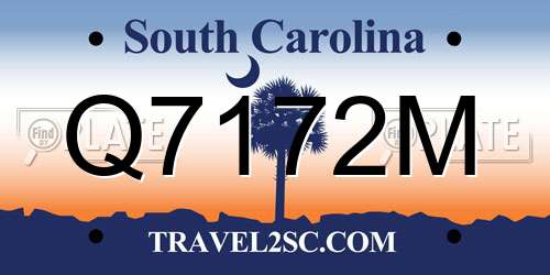 Q7172M South Carolina License Plate