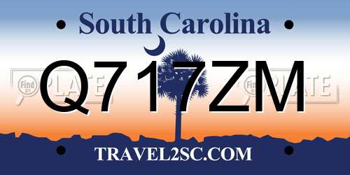 Q717ZM South Carolina License Plate