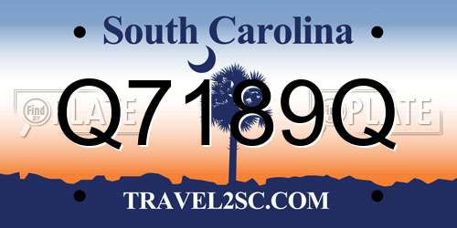Q7189Q South Carolina License Plate
