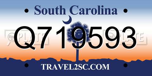 Q719593 South Carolina License Plate