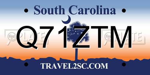 Q71ZTM South Carolina License Plate
