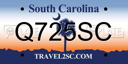 Q725SC South Carolina License Plate