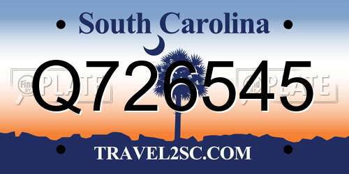Q726545 South Carolina License Plate
