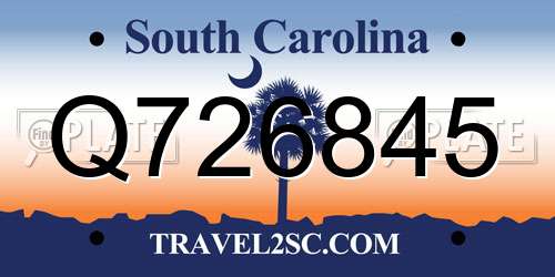 Q726845 South Carolina License Plate