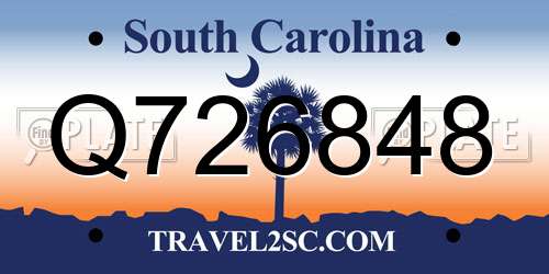 Q726848 South Carolina License Plate