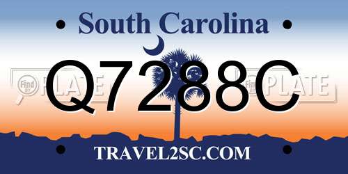 Q7288C South Carolina License Plate