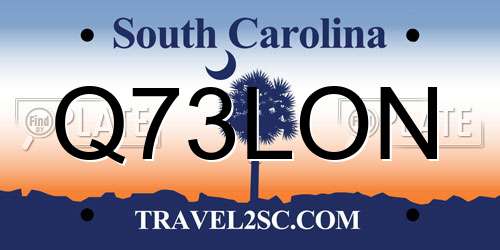 Q73LON South Carolina License Plate