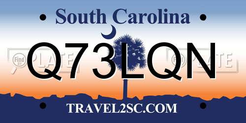 Q73LQN South Carolina License Plate