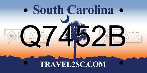 Q7452B South Carolina License Plate